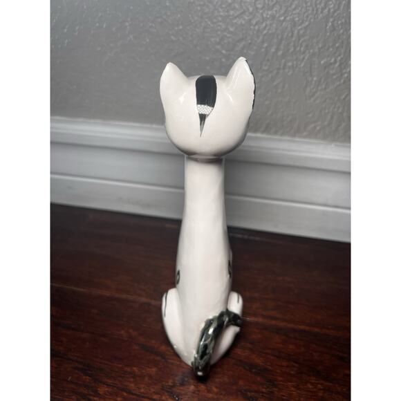 Vtg Lefton (possible) MCM Siamese Cat Figurine Long Necked Floral Ceramic Japan - Picture 5 of 8